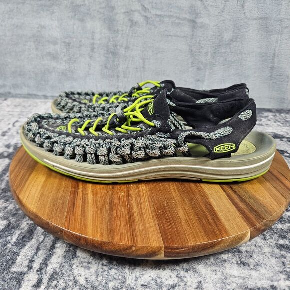 Keen Uneek Mens Size 10.5 Trail Hiking Shoes Black Green Casual Slip-On Sandal main image 9